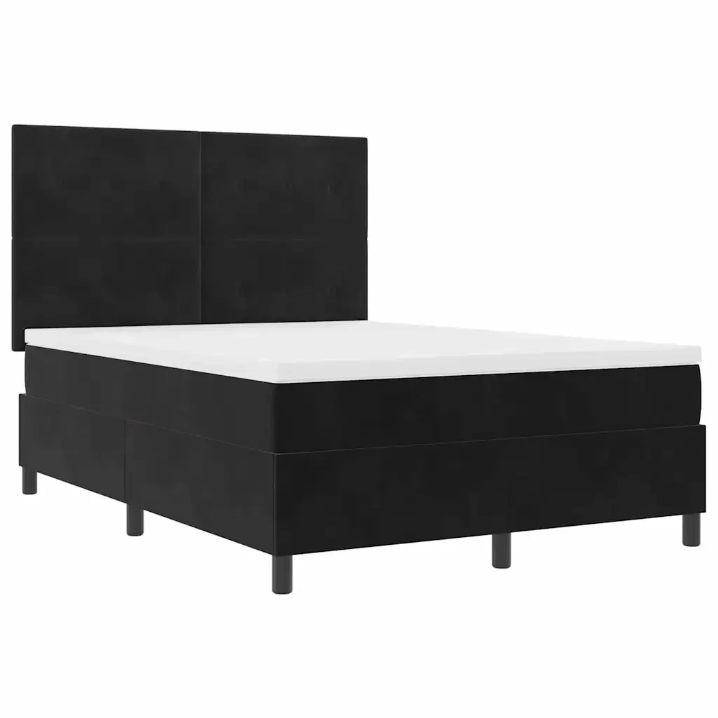 Letto a molle con testiera Nero 160 x 200 cm Velluto 3339844 - Image 5