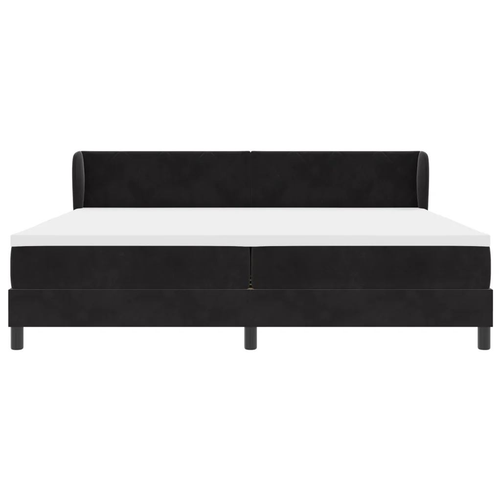 Letto Box Spring con Materasso Nero 200x200 cm in Velluto - Image 7