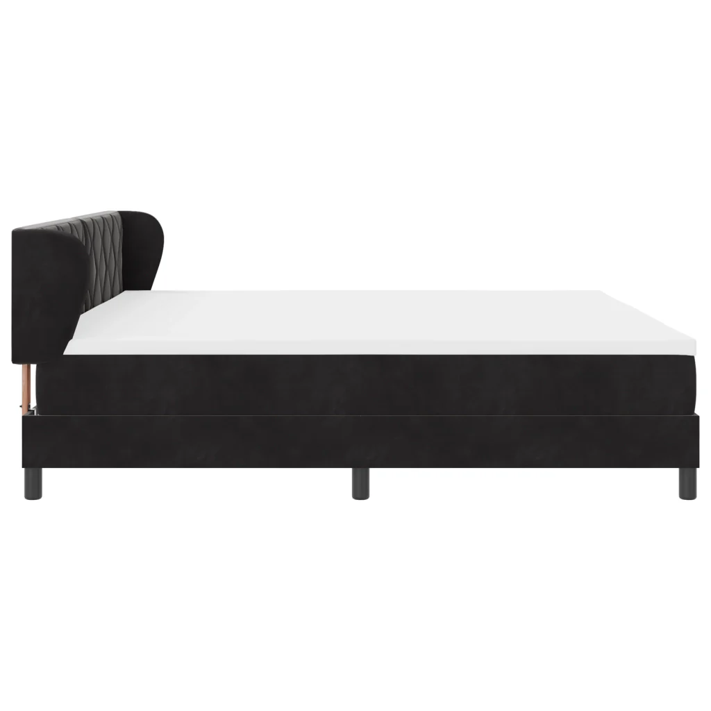 Letto Box Spring con Materasso Nero 200x200 cm in Velluto - Image 8