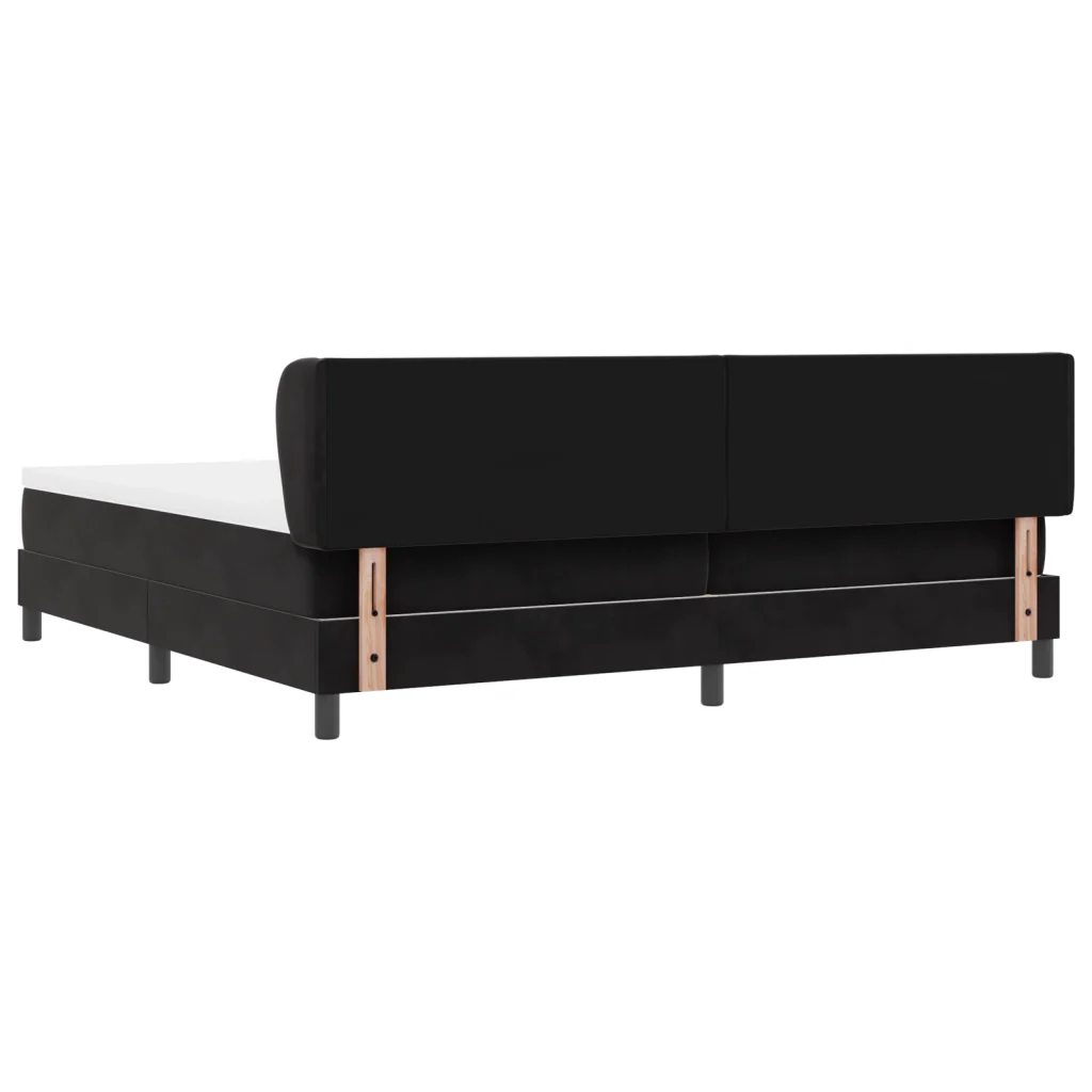 Letto Box Spring con Materasso Nero 200x200 cm in Velluto - Image 9