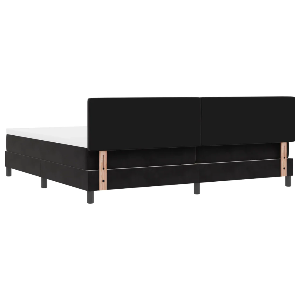 Letto Box Spring con Materasso Nero 200x200 cm Velluto - Image 10