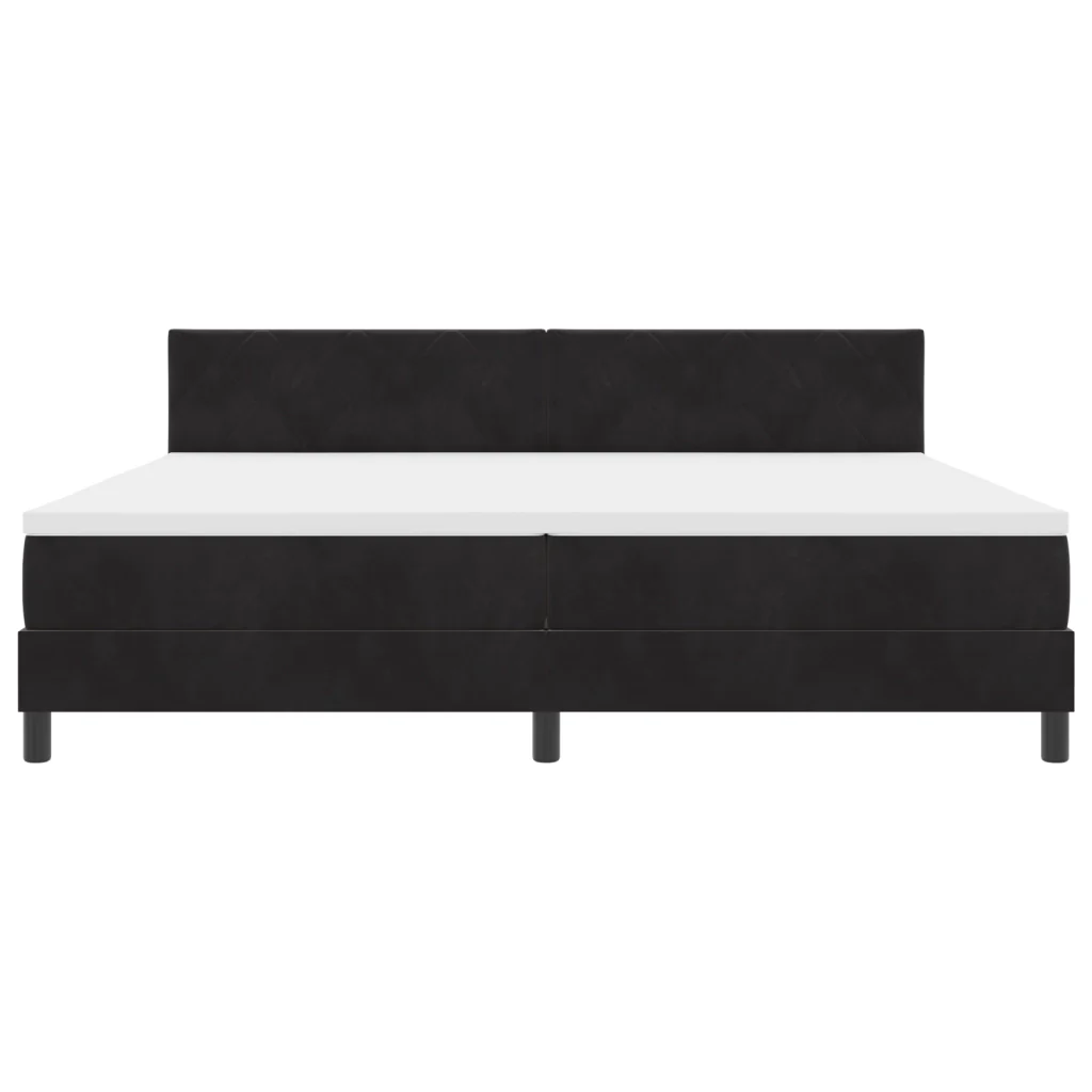Letto Box Spring con Materasso Nero 200x200 cm Velluto - Image 8