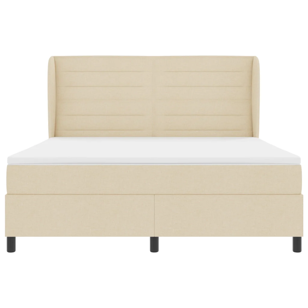 Letto Box Spring con Materasso Panna 180x200 cm Tessuto - Image 8