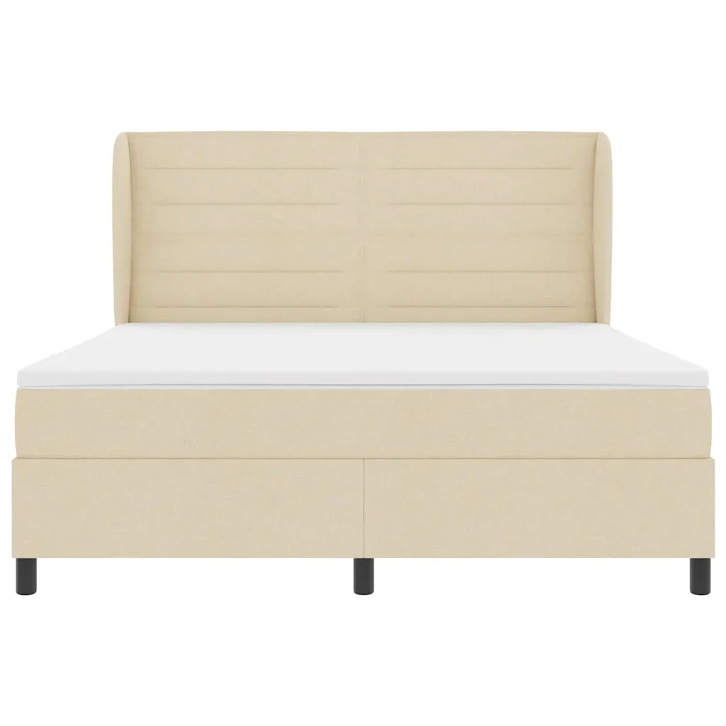 Letto a molle con materasso Crema 180 x 200 cm Tessuto 3340520 - Image 7