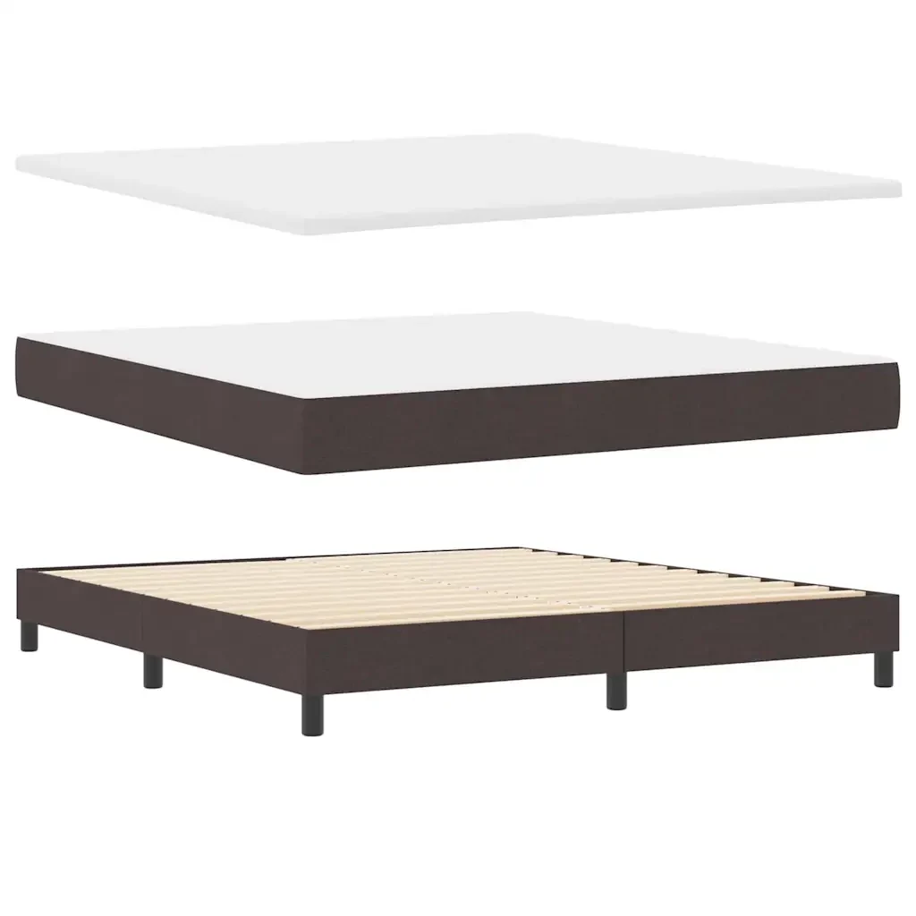 Letto a molle con testiera Marrone Scuro 180 x 200 cm Tessuto 3338709 - Image 5