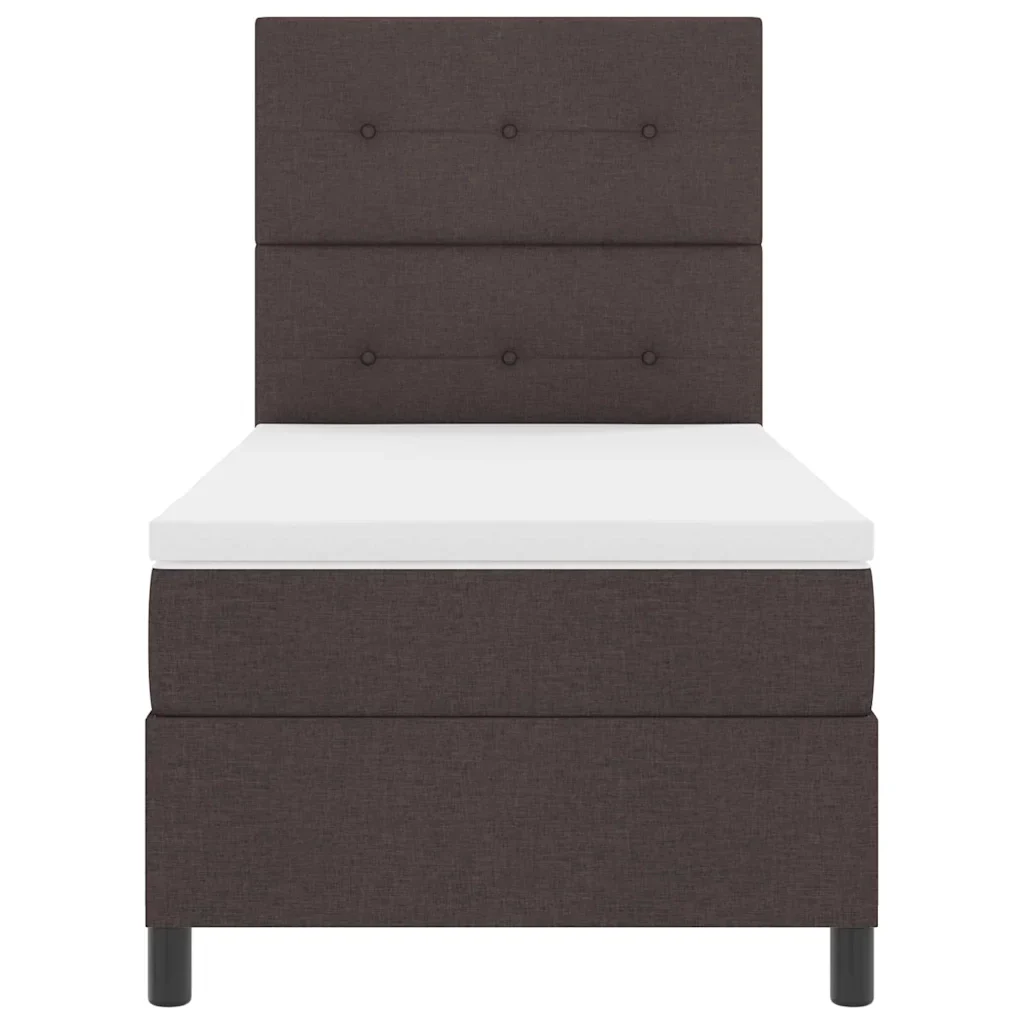 Letto a molle con testiera Marrone Scuro 90 x 190 cm Tessuto 3339353 - Image 7