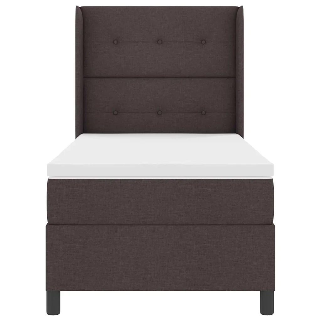 Letto a Sorgente LED Marrone Scuro 90 x 200 cm Tessuto 3343486 - Image 8