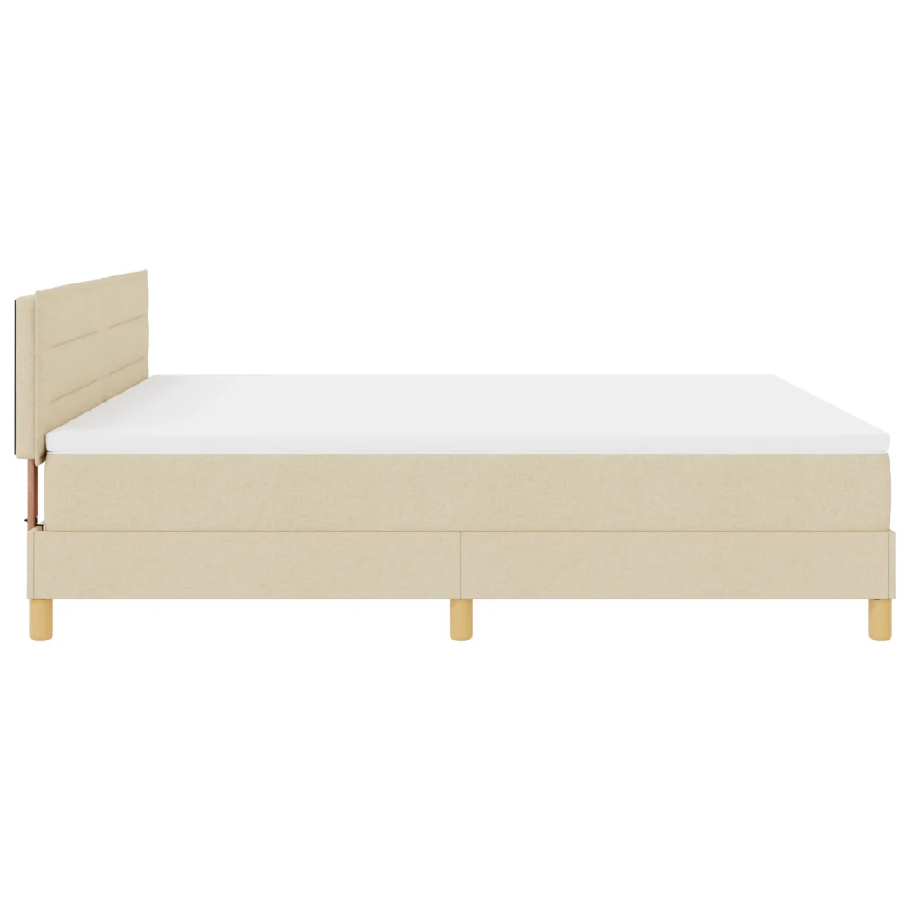 Letto con Box Spring con Materasso Crema 180x200 cm Tessuto - Image 9