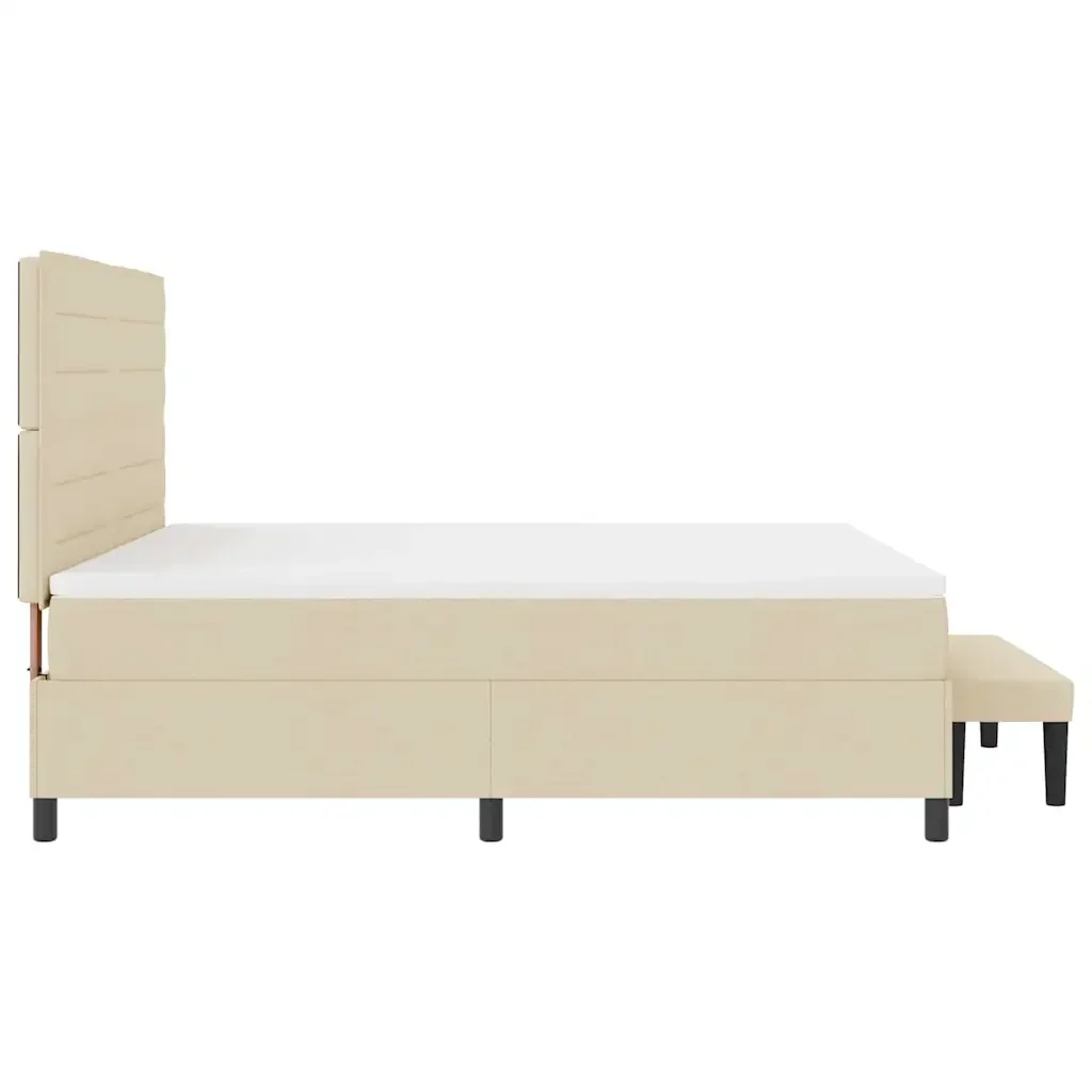 Letto a molle con cuscino Crema 180 x 200 cm Tessuto 3344014 - Image 9