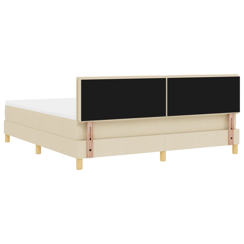 Letto con Box Spring con Materasso & LED Panna 180x200 cm Tessuto - Image 10