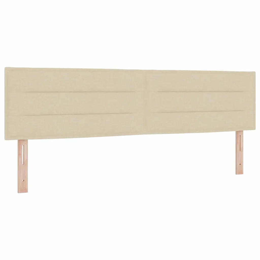 Letto a Sorgente LED con strisce LED Crema 180 x 200 cm Tessuto 3342385 - Image 7