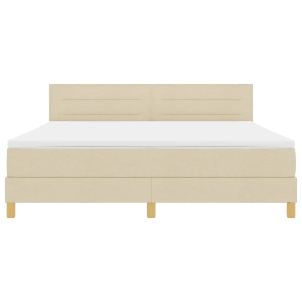 Letto a Sorgente LED con strisce LED Crema 180 x 200 cm Tessuto 3342385 - Image 8