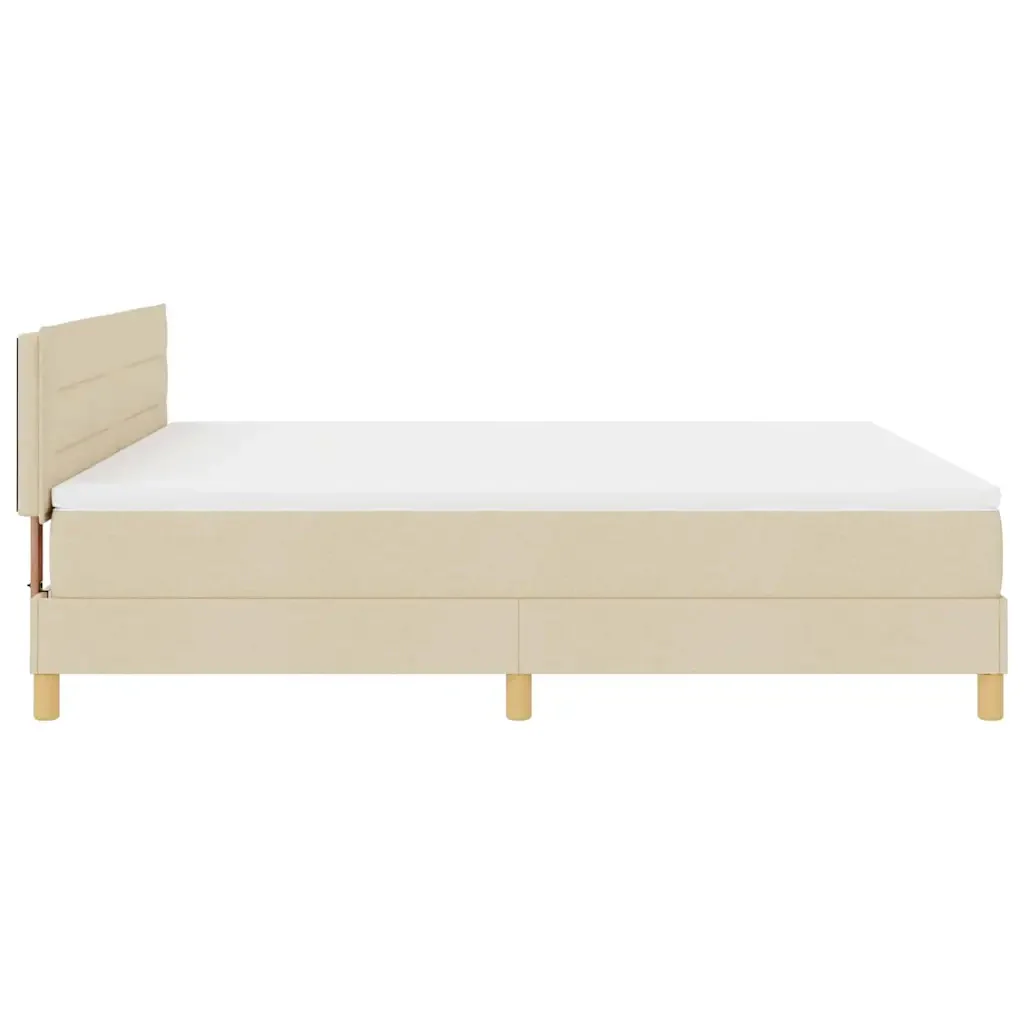 Letto a Sorgente LED con strisce LED Crema 180 x 200 cm Tessuto 3342385 - Image 9