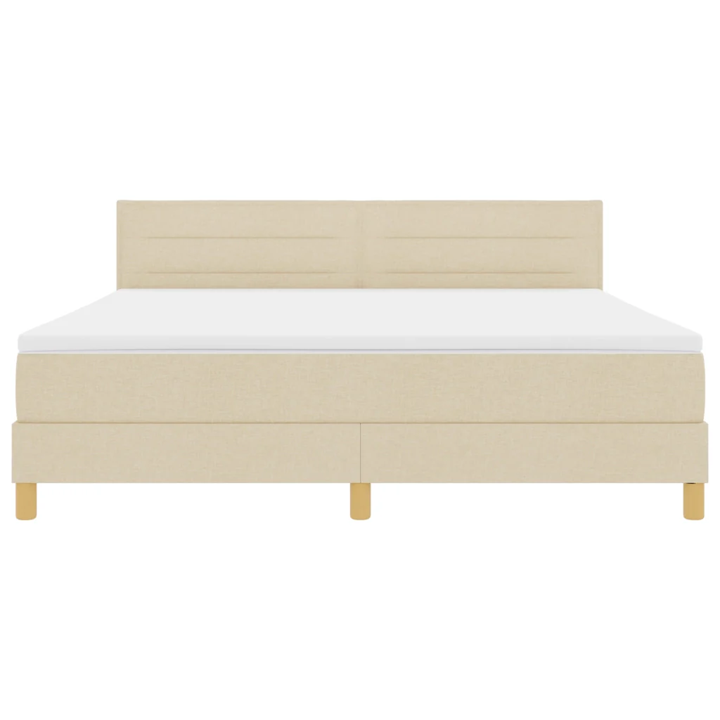 Letto con Box Spring con Materasso & LED Panna 180x200 cm Tessuto - Image 8
