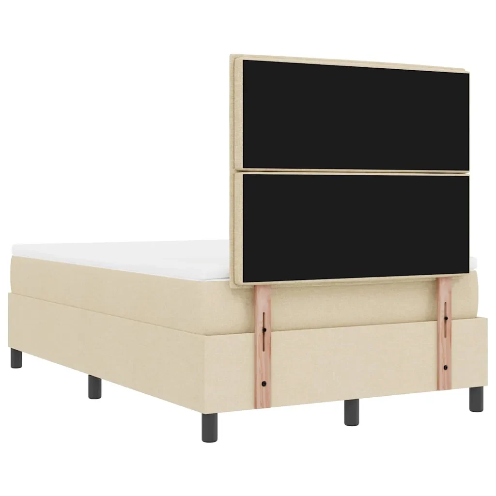 Letto a molle con testiera Crema 120 x 200 cm Tessuto 3343986 - Image 10