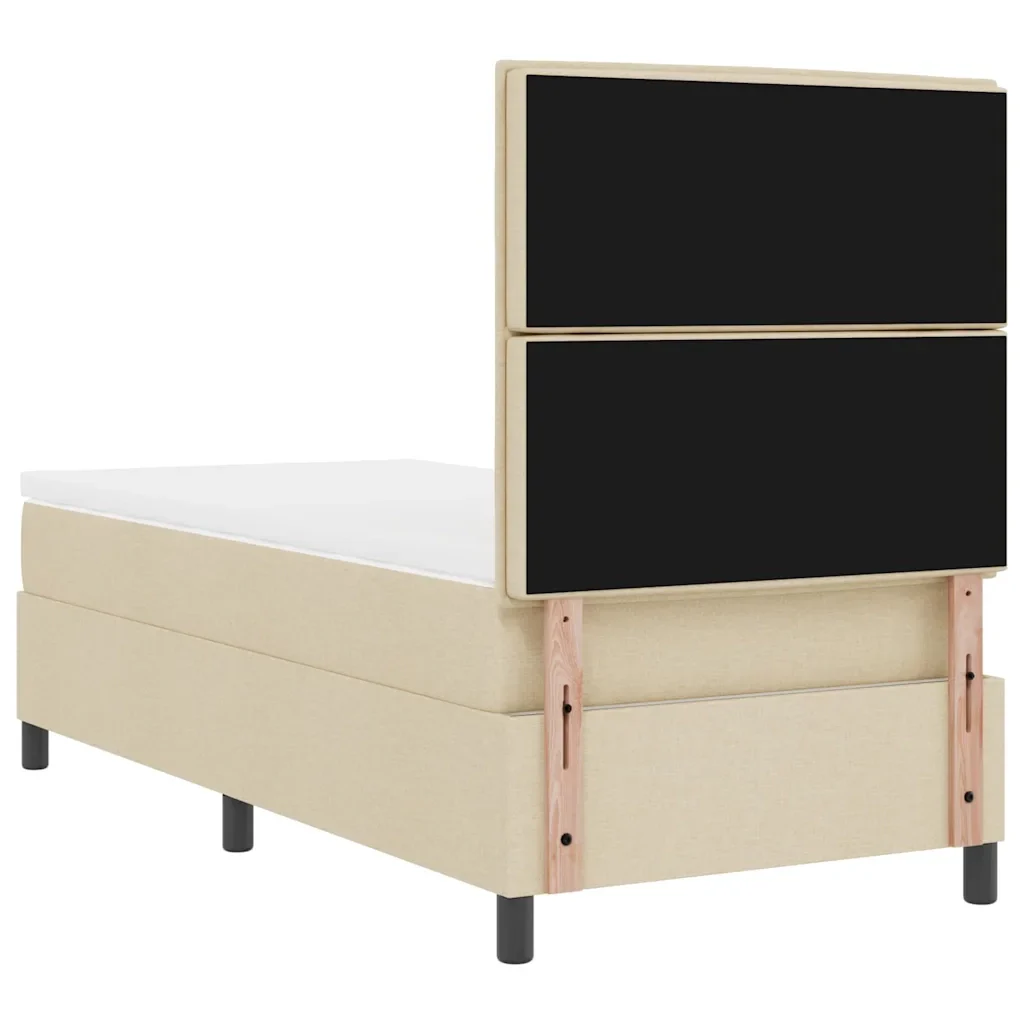 Letto a molle con materasso Crema 90 x 200 cm Tessuto 3339285 - Image 9
