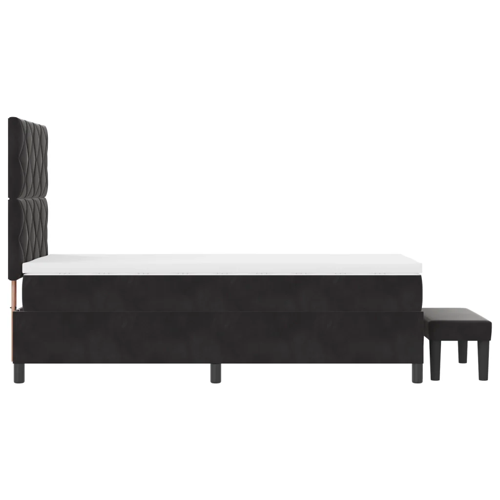 Letto con Box Spring e Materasso e Panchina Nero 100x200 cm Velluto - Image 10