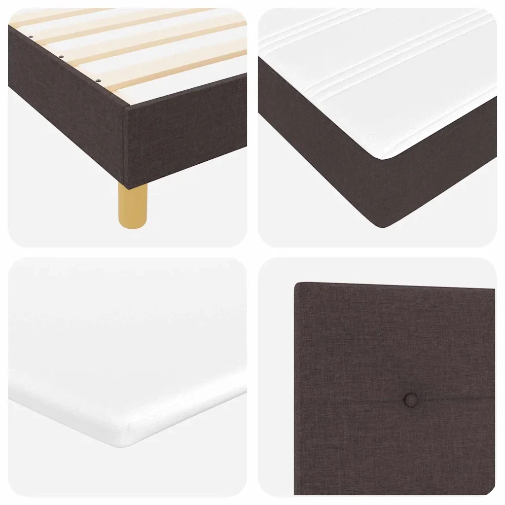 Letto a molle con cuscino Marrone Scuro 180 x 200 cm Tessuto 3338940 - Image 10