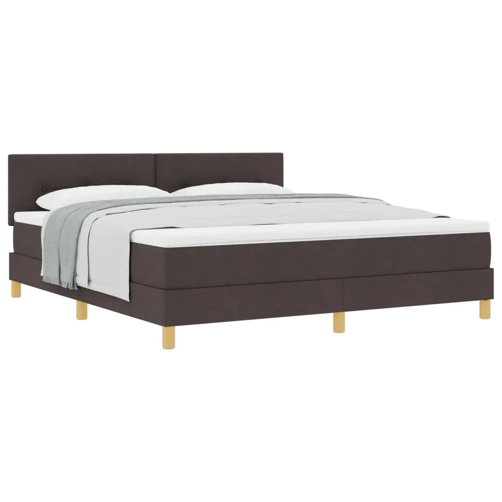 Letto a molle con cuscino Marrone Scuro 180 x 200 cm Tessuto 3338940 - Image 2