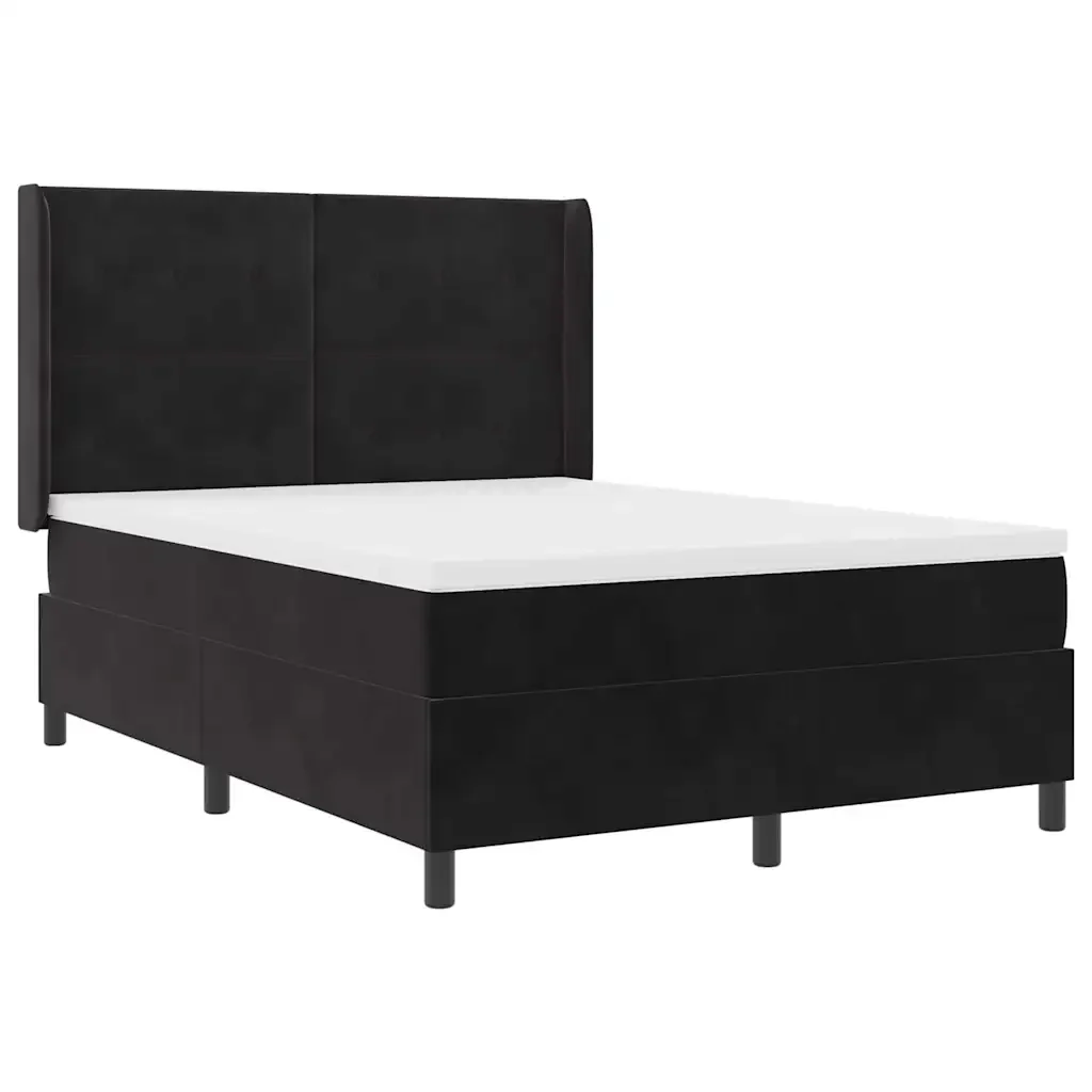 Letto a molle con testiera Nero 160 x 200 cm Velluto 3342016 - Image 4