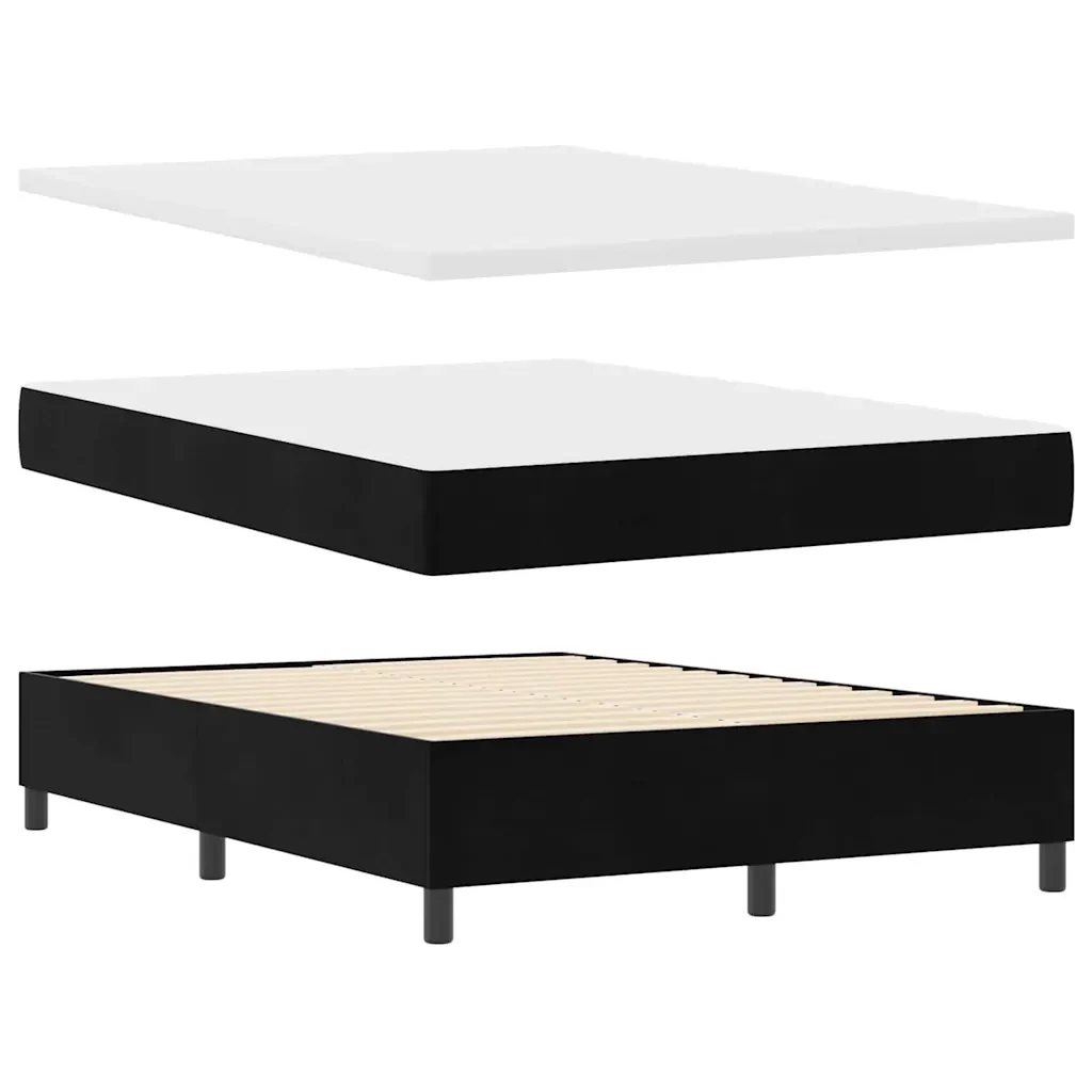 Letto a molle con testiera Nero 160 x 200 cm Velluto 3342016 - Image 5