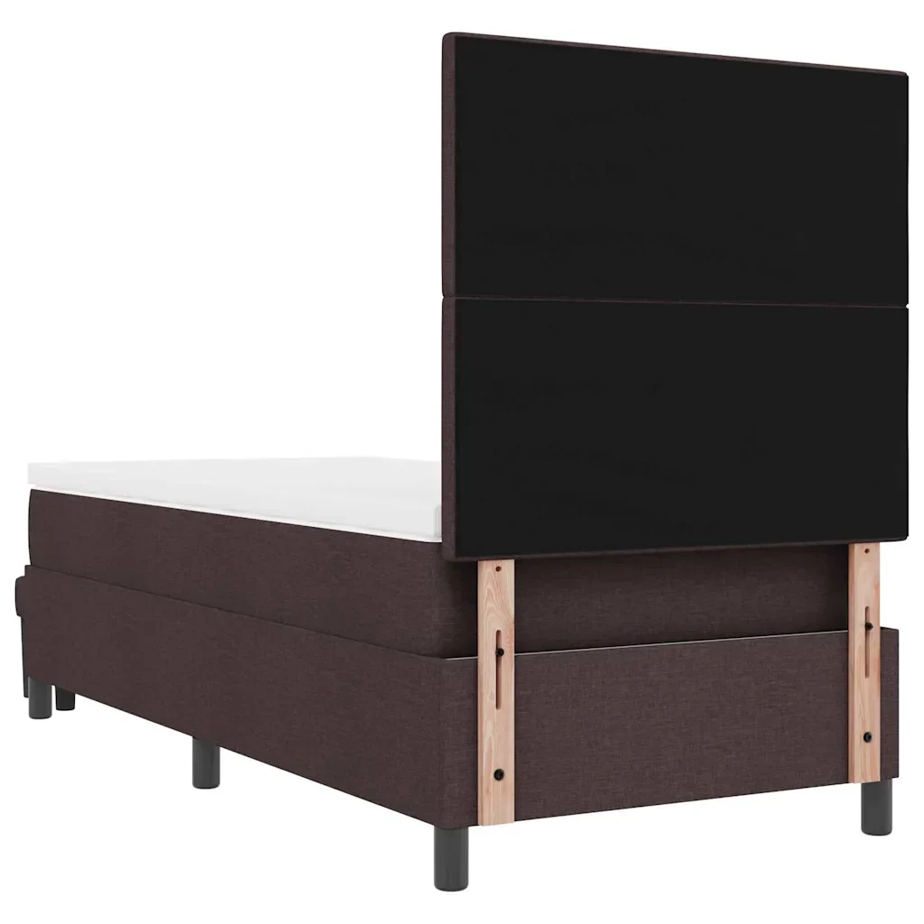Letto a molle con testiera Marrone Scuro 90 x 190 cm Tessuto 3344033 - Image 10