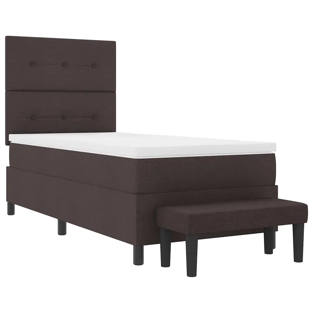 Letto a molle con testiera Marrone Scuro 90 x 190 cm Tessuto 3344033 - Image 7