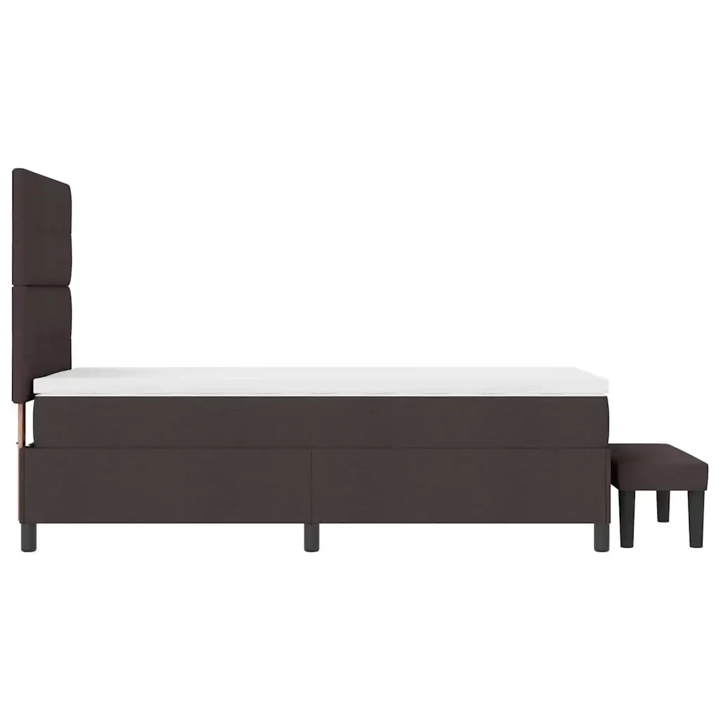 Letto a molle con testiera Marrone Scuro 90 x 190 cm Tessuto 3344033 - Image 9