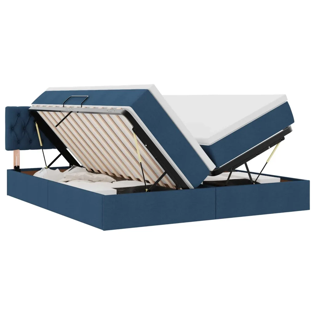 Letto con Contenitore Blu 180 x 200 cm Pelle Sintetica - Image 2