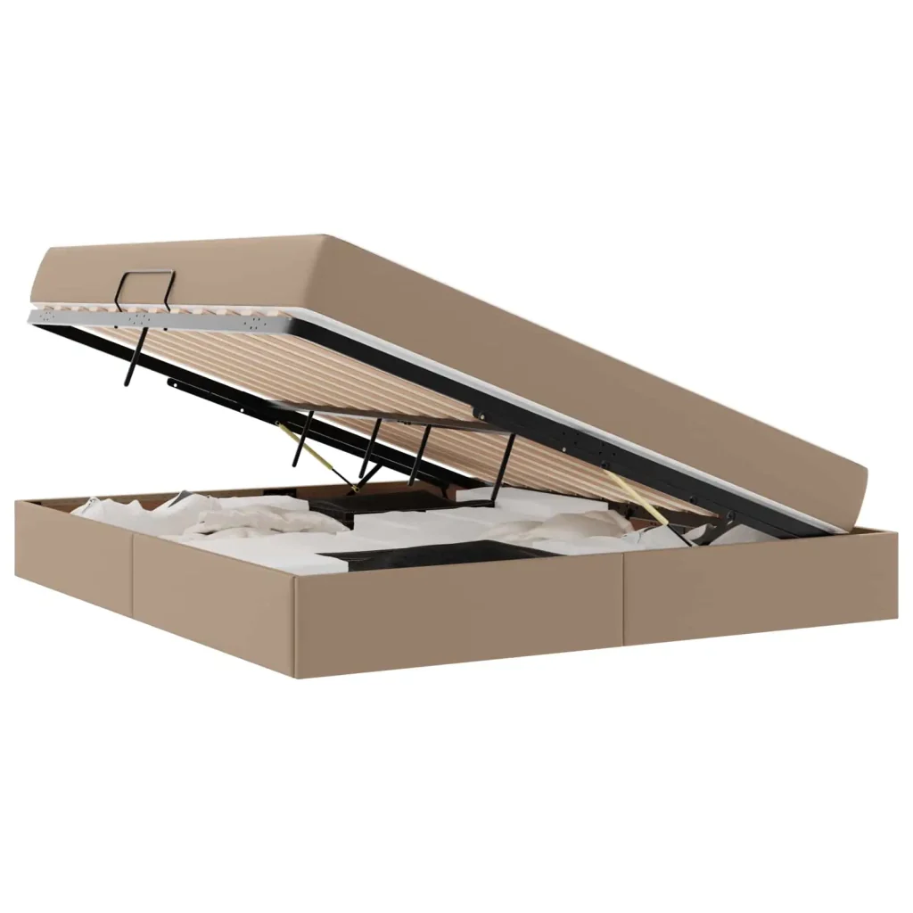 Letto con contenitore e materasso 2 pcs Cappuccino Pelle 3399619 - Image 2