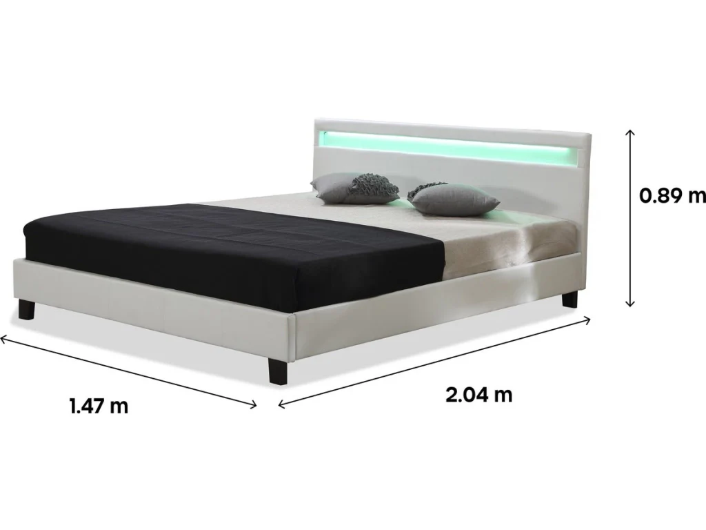 Letto con led "Maria" - 140 x 190 cm - Bianco - Image 3
