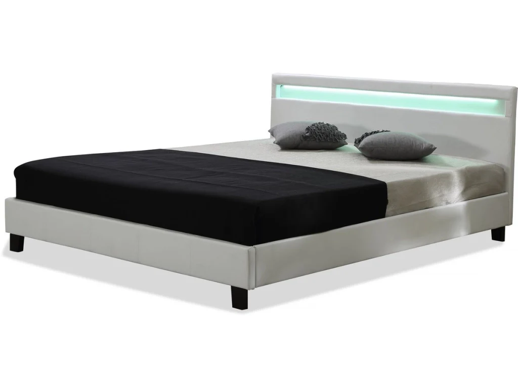 Letto con led "Maria" - 160 x 200 cm - Bianco