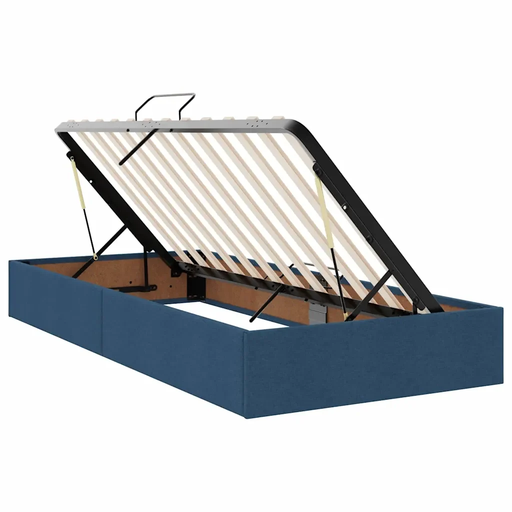 Letto con contenitore LED e materasso Blu 180 x 200 cm Tessuto - Image 7