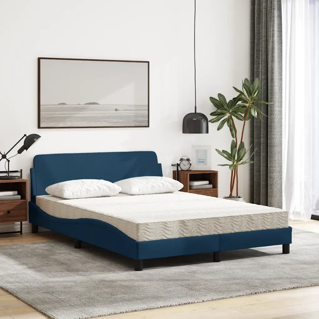 Letto con Materasso Dover Blu 140x200 cm in Tessuto 3208410 - Image 3