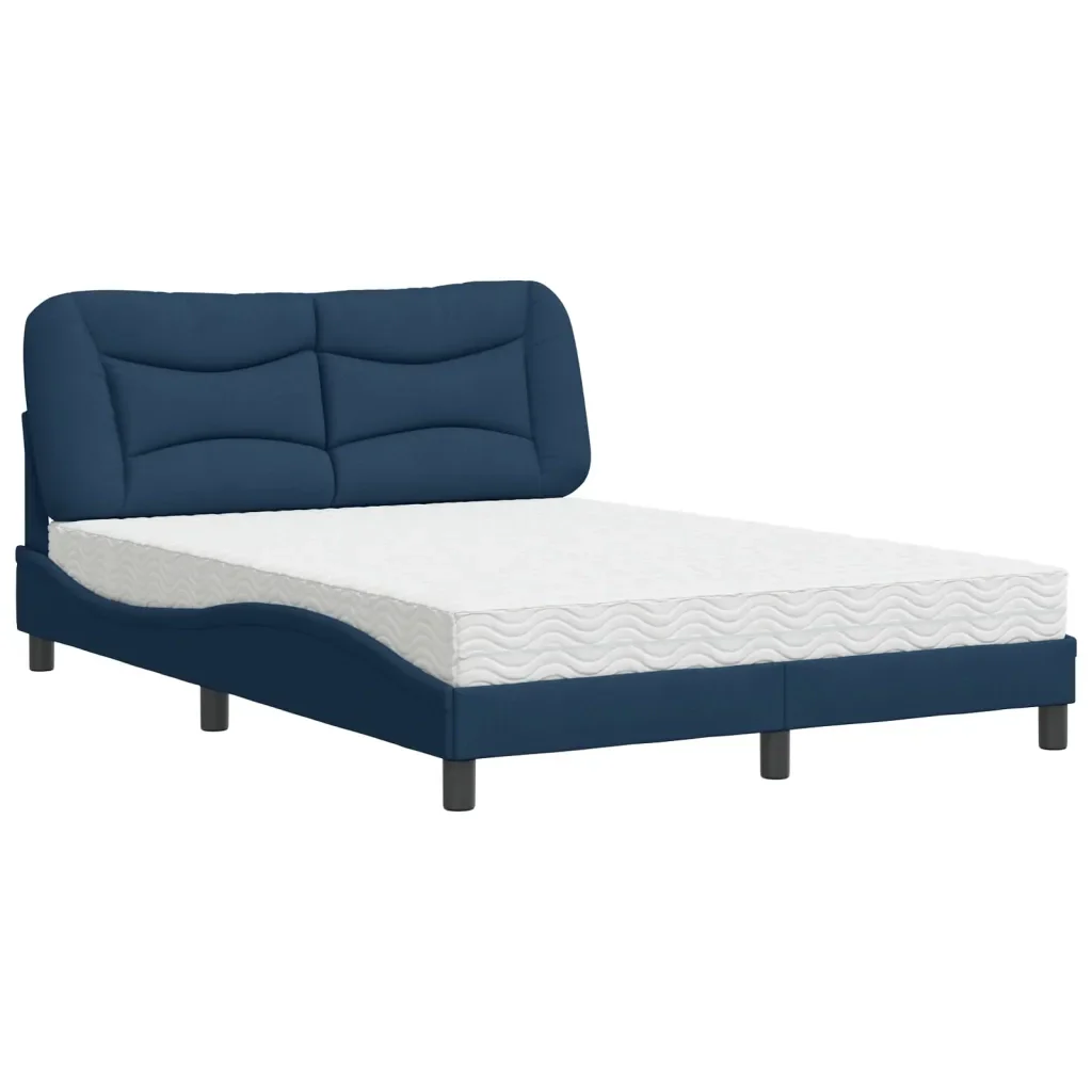Letto con Materasso Hvar Blu 140x200 cm in Tessuto 3208540 - Image 2