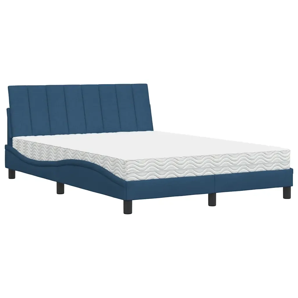 Letto con Materasso Hanko Blu 140x200 cm in Tessuto 3310537 - Image 2