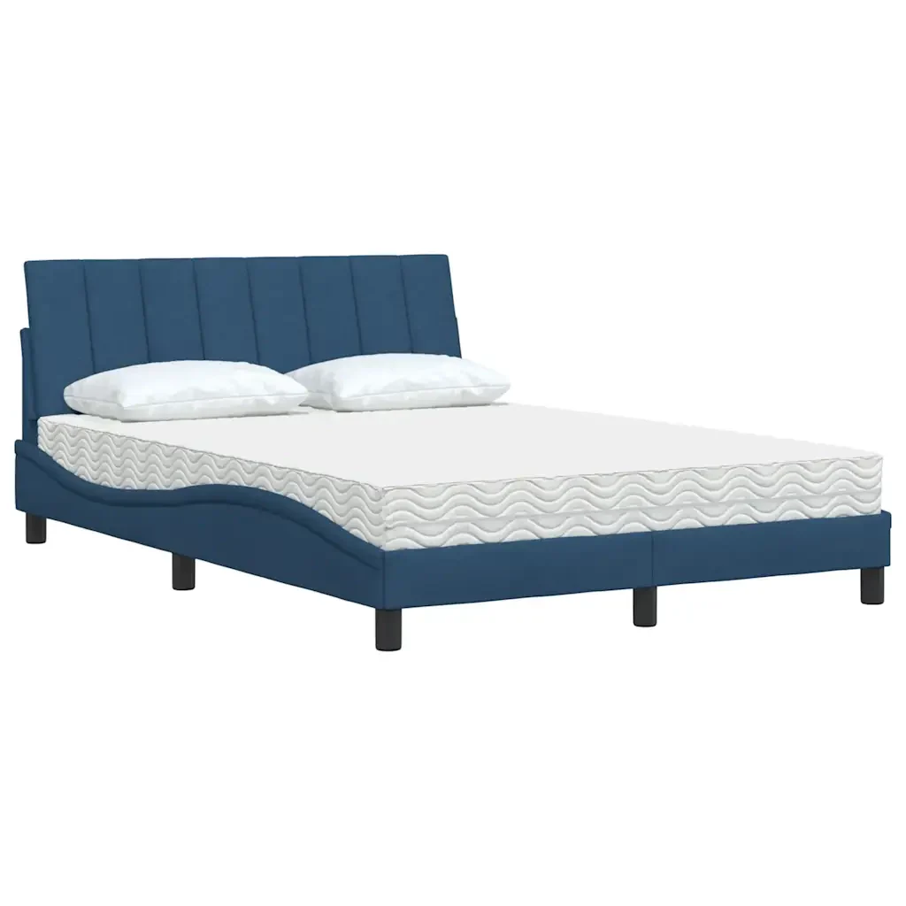 Letto con Materasso Hanko Blu 140x200 cm in Tessuto 3310537 - Image 4