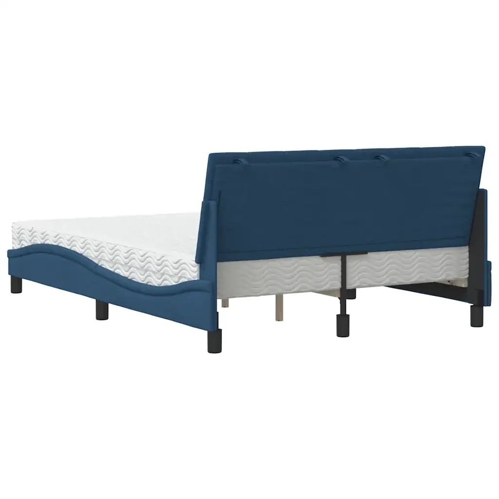 Letto con Materasso Hanko Blu 140x200 cm in Tessuto 3310537 - Image 7