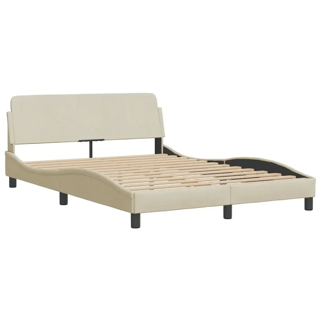 Letto con Materasso Dover Crema 140x200 cm in Tessuto 3208409 - Image 4