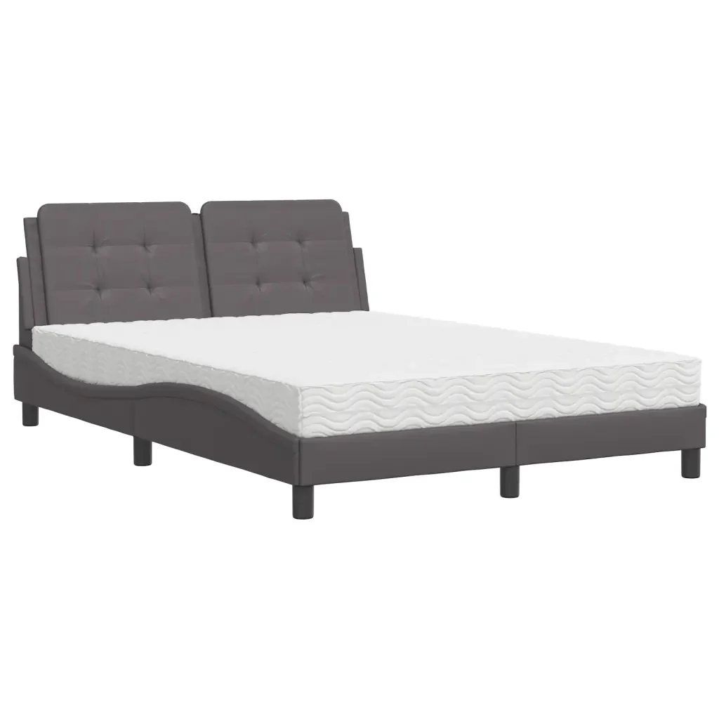 Letto con Materasso Zadar Grigio 140x200 cm in Similpelle 3208869 - Image 2