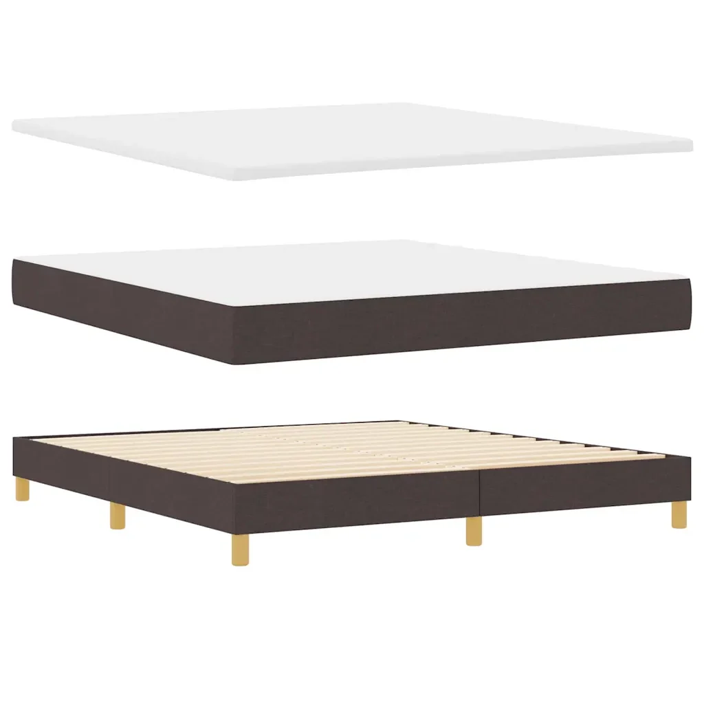 Letto a molle con testiera Marrone Scuro 180 x 200 cm Tessuto 3340230 - Image 4