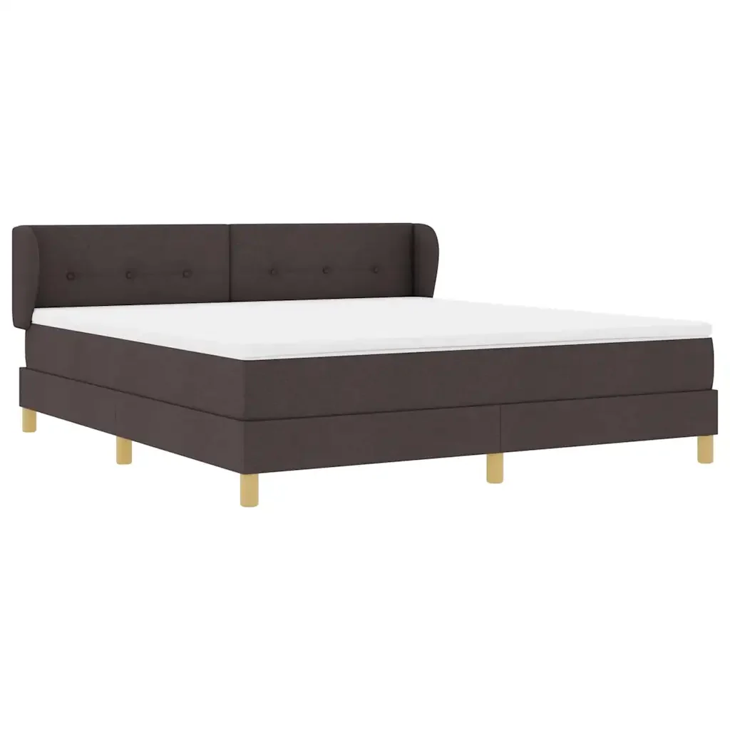 Letto a molle con testiera Marrone Scuro 180 x 200 cm Tessuto 3340230 - Image 6