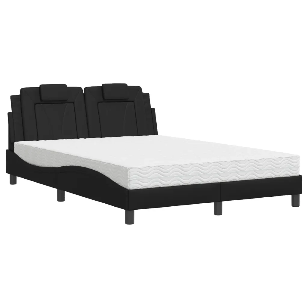 Letto Viana con Materasso Nero 140x200 cm in Similpelle 3208796 - Image 2