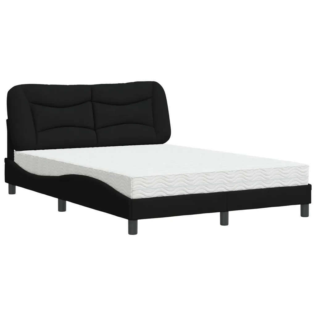 Letto con Materasso Hvar Nero 140x200 cm in Tessuto 3208536 - Image 2