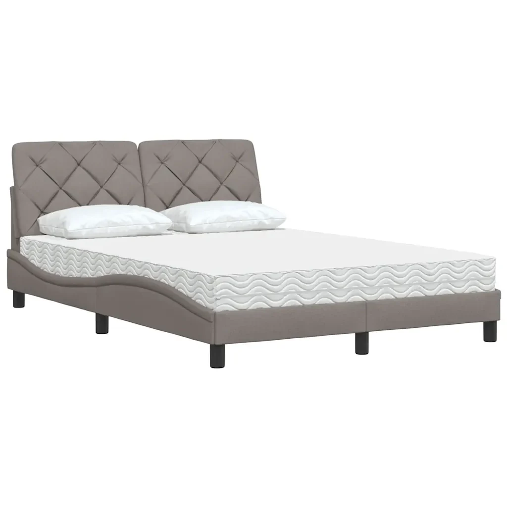 Letto con Materasso Tortora 140x200 cm in Tessuto 3310745 - Image 4