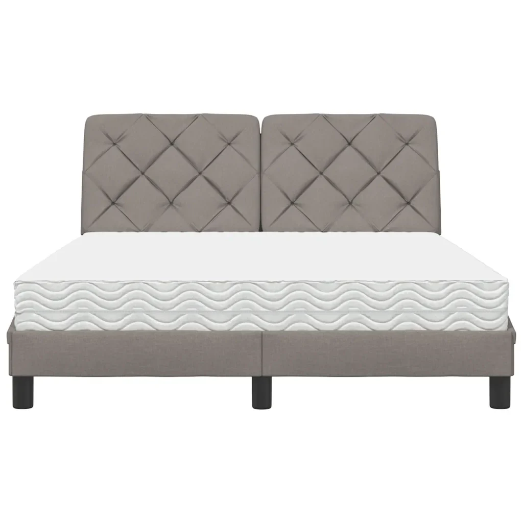 Letto con Materasso Tortora 140x200 cm in Tessuto 3310745 - Image 5