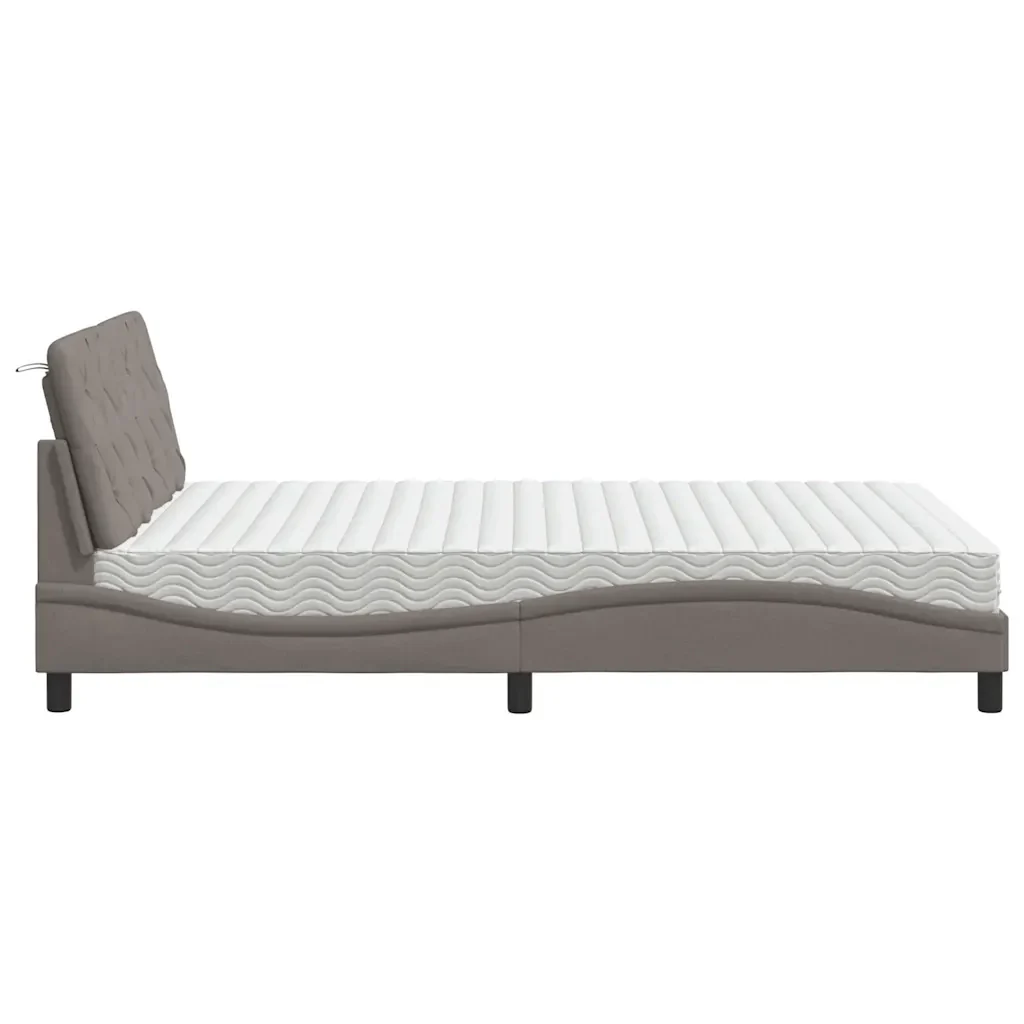 Letto con Materasso Tortora 140x200 cm in Tessuto 3310745 - Image 6