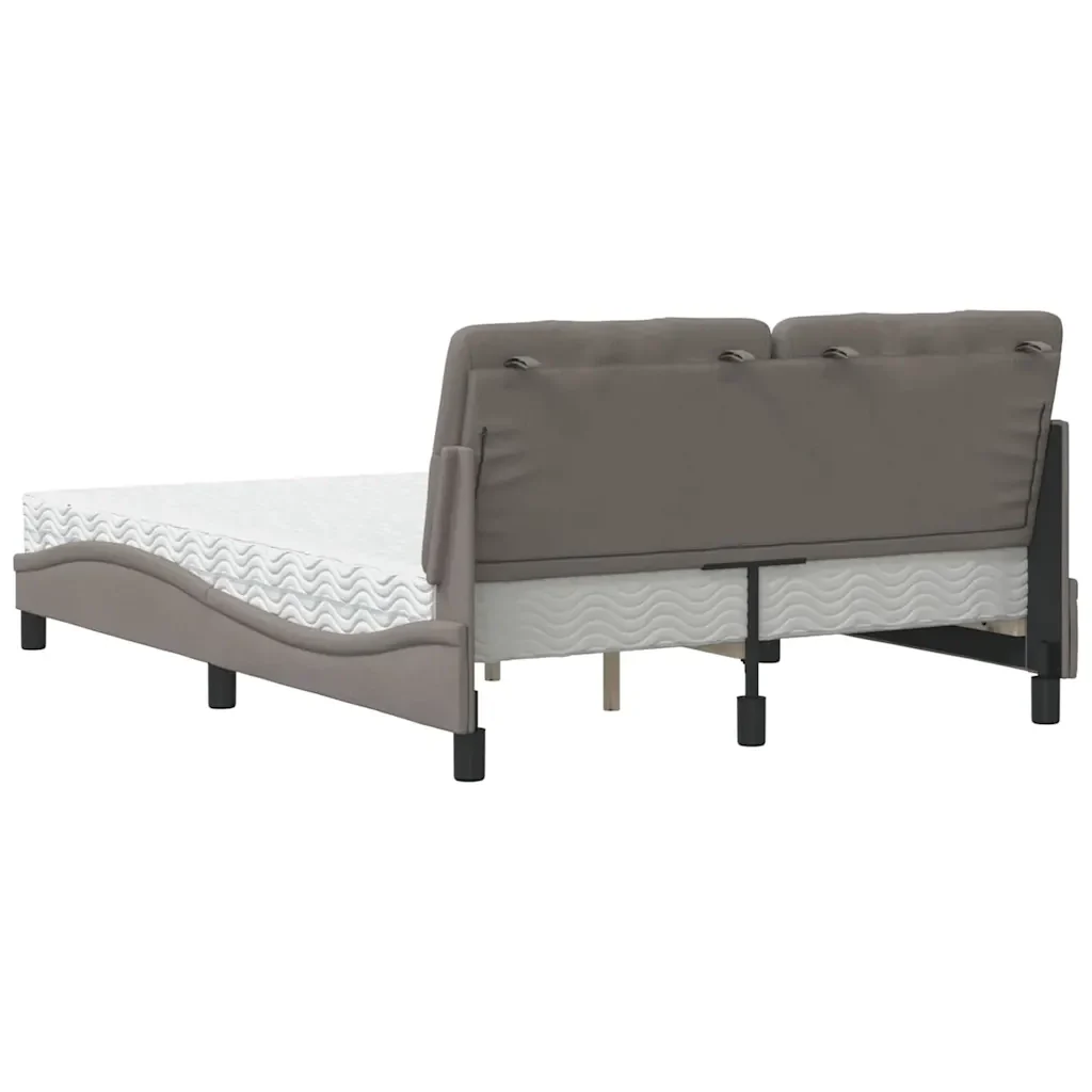 Letto con Materasso Tortora 140x200 cm in Tessuto 3310745 - Image 7