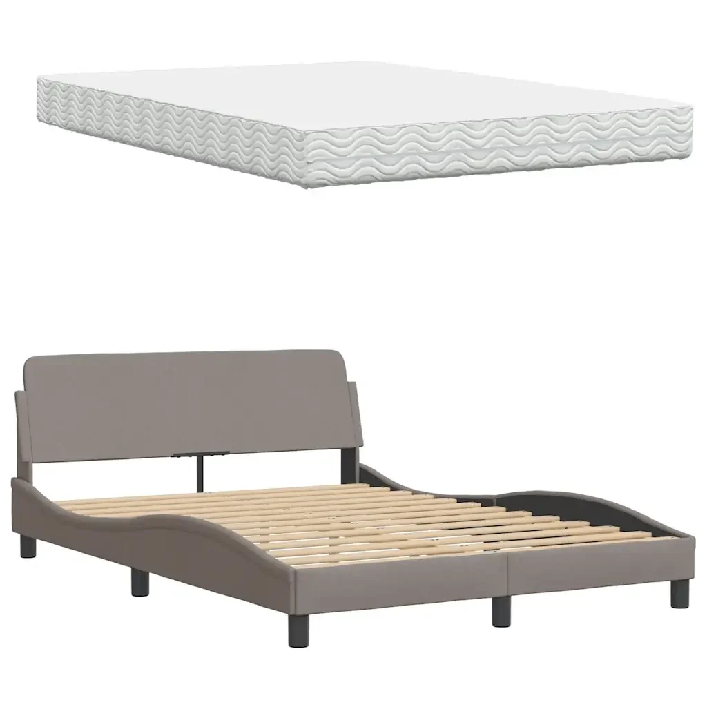 Letto con Materasso Tortora 140x200 cm in Tessuto 3310745 - Image 8