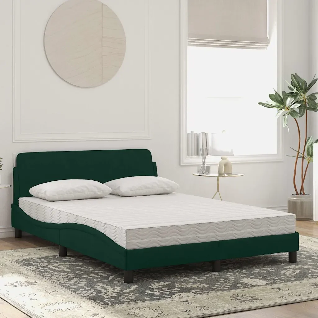 Letto con Materasso Dover Verde Scuro 140x200 cm in Velluto 3208414 - Image 3